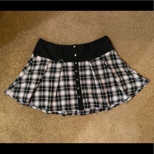 Plus Size Button Down Plaid Mini Skirt